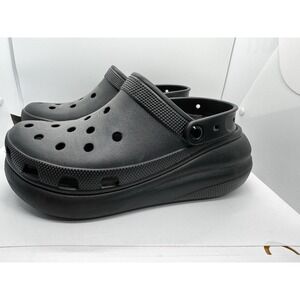 NEWCrocs Classic Crush Clogs Womens Sz 10 Mens 8 Black Platform Slip On Sandals